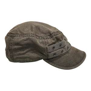 Converse One Star Hat Army Cap Fitted Youth Large Brown Canvas Grommet Military